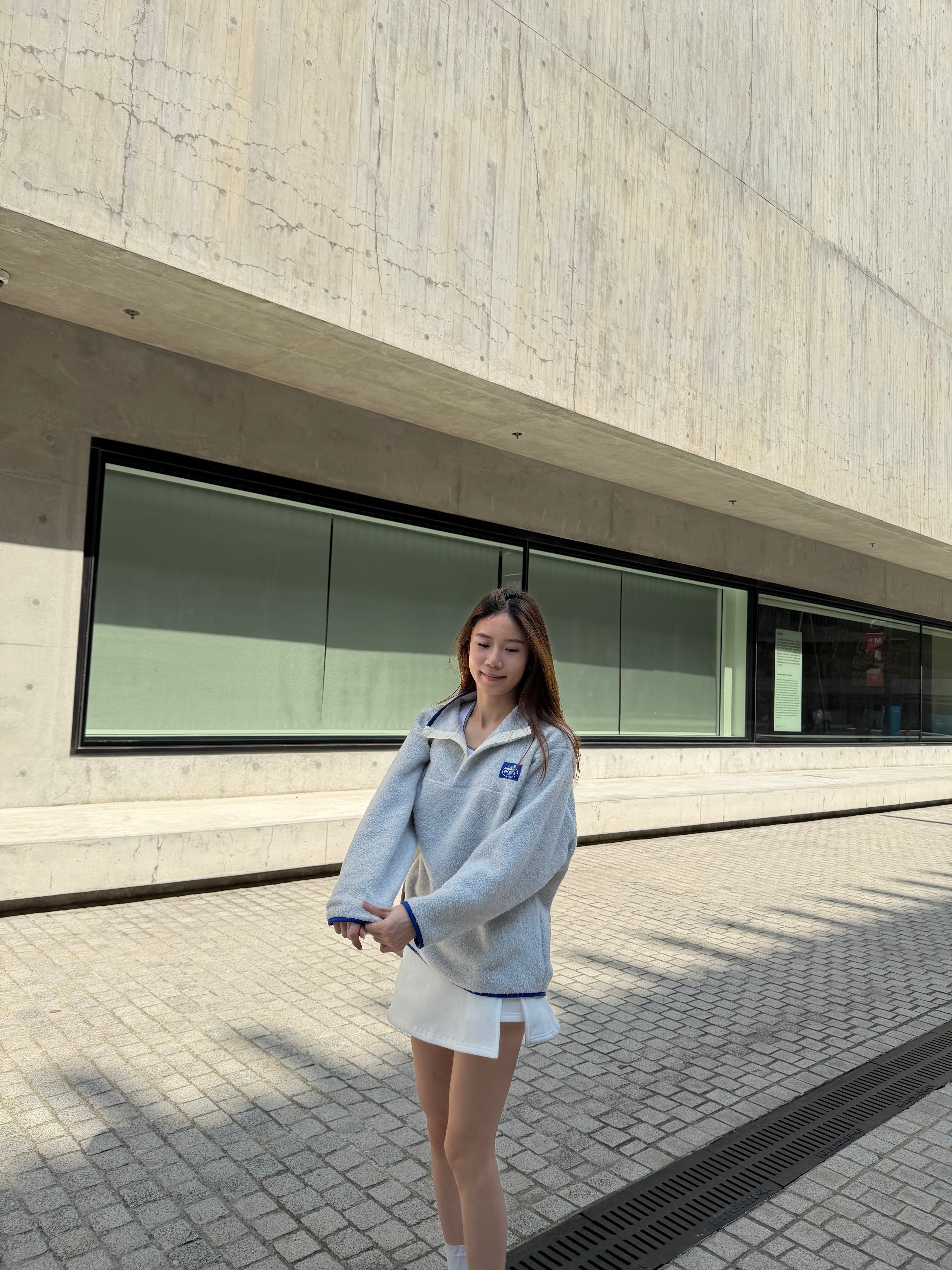 Fluffy Fleece Mix Sweatshirt