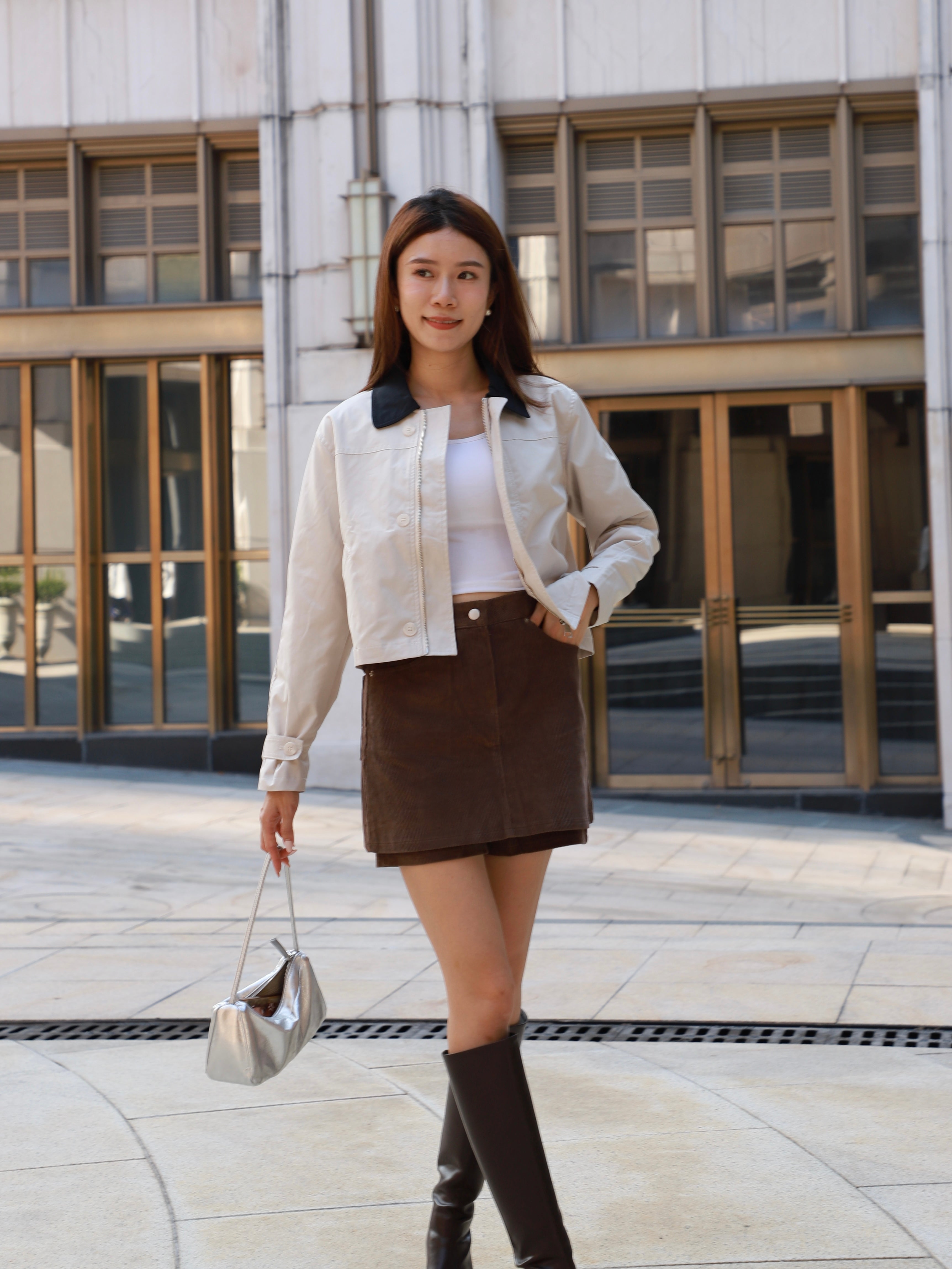 Mix Collar French Coat