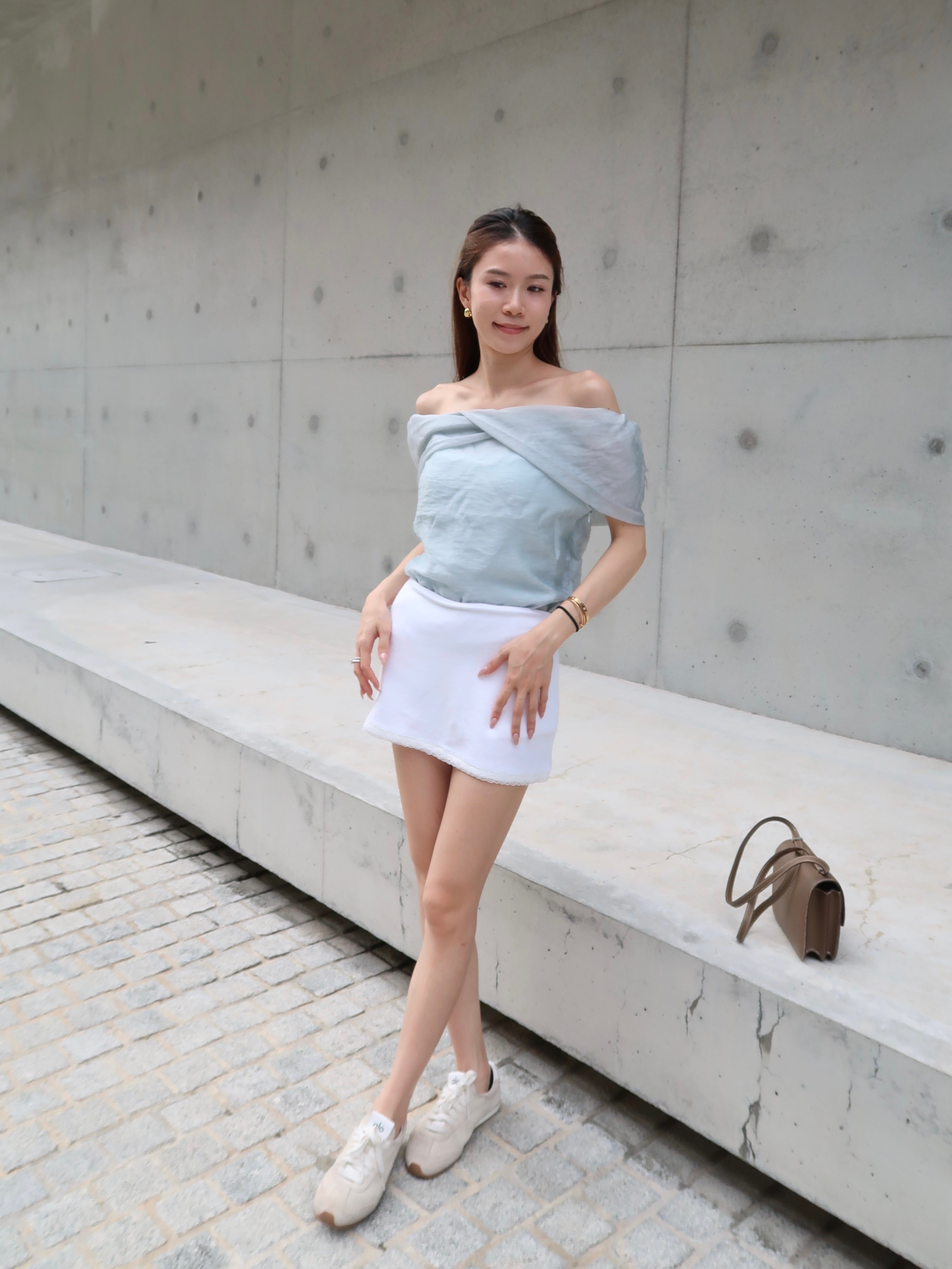 Chiffon Off Shoulder Grand T Shirt