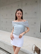Chiffon Off Shoulder Grand T Shirt