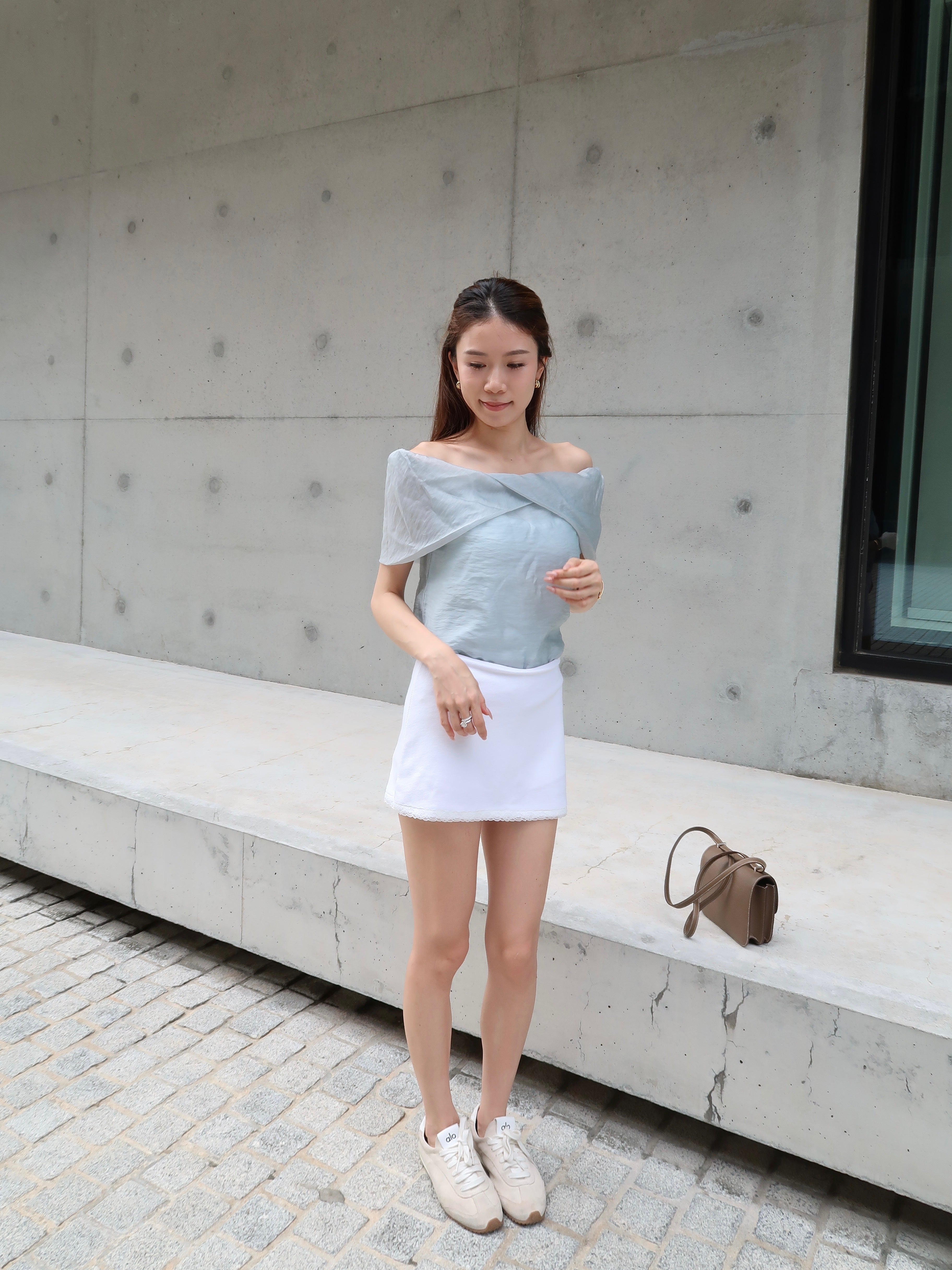 Chiffon Off Shoulder Grand T Shirt