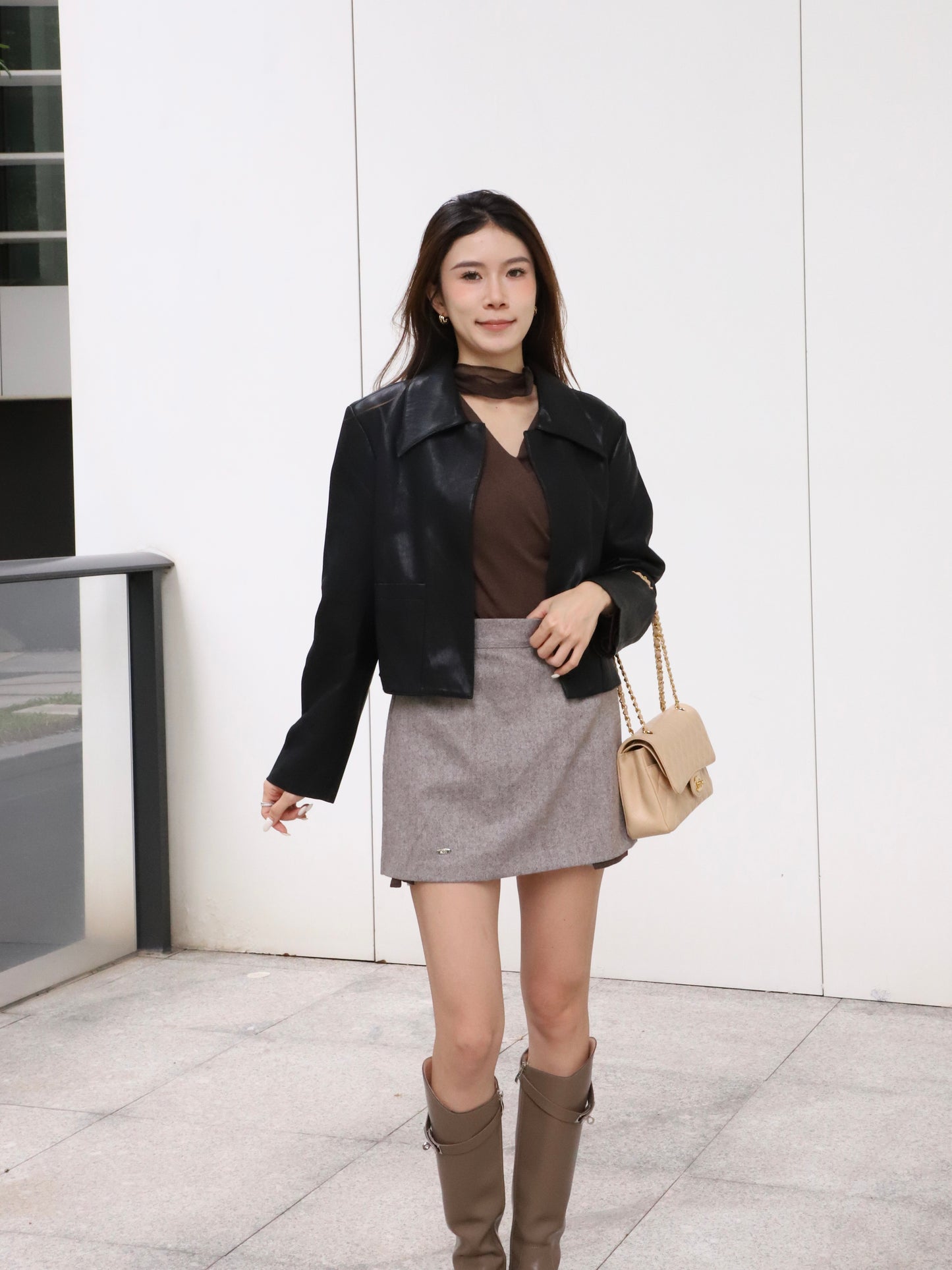 Real Leather Collar Jacket