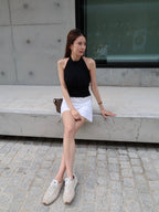 Crewneck Lace Cotton Tank Top