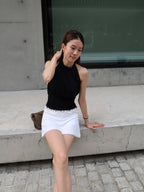 Crewneck Lace Cotton Tank Top