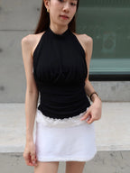 Crewneck Lace Cotton Tank Top