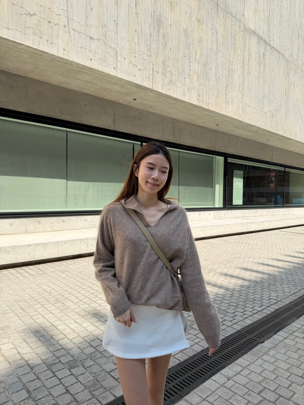 Wool Hoodie V neck Top