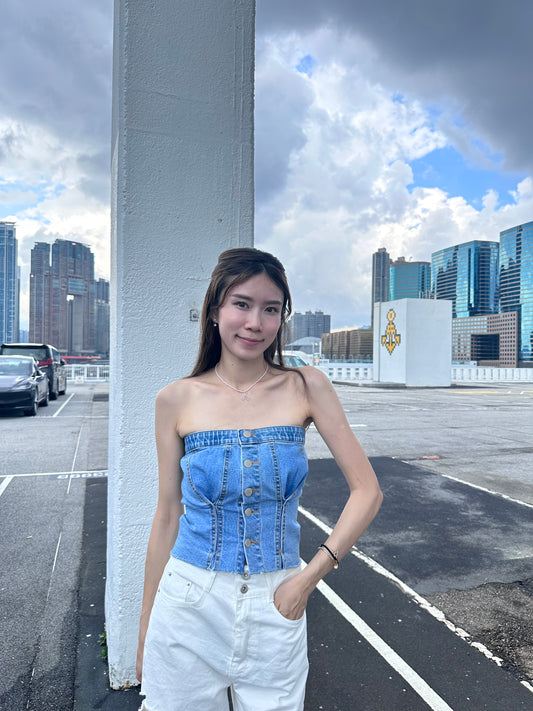 Off Shoulder Denim Top