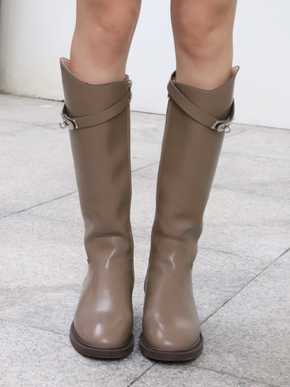 Button Up Knee-High Boots