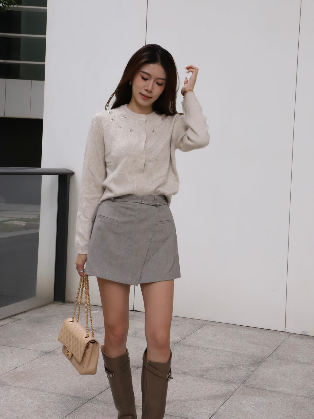 Star Attached Cashmere Cardigan