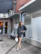 Mid Length Leather Jacket