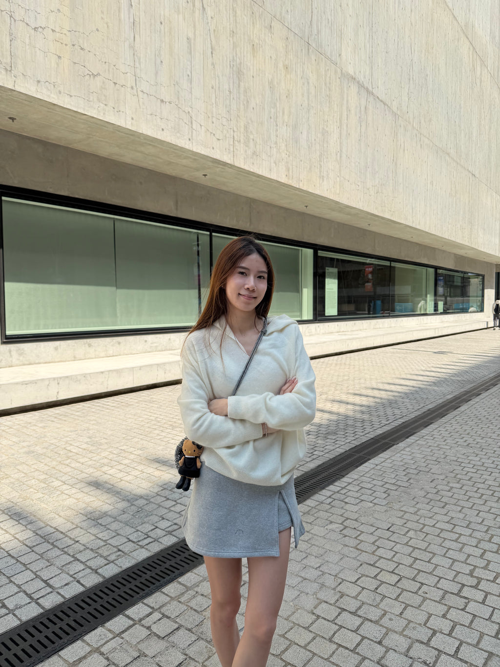 Wool Hoodie V neck Top