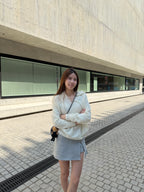 Wool Hoodie V neck Top