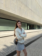 Wool Hoodie V neck Top