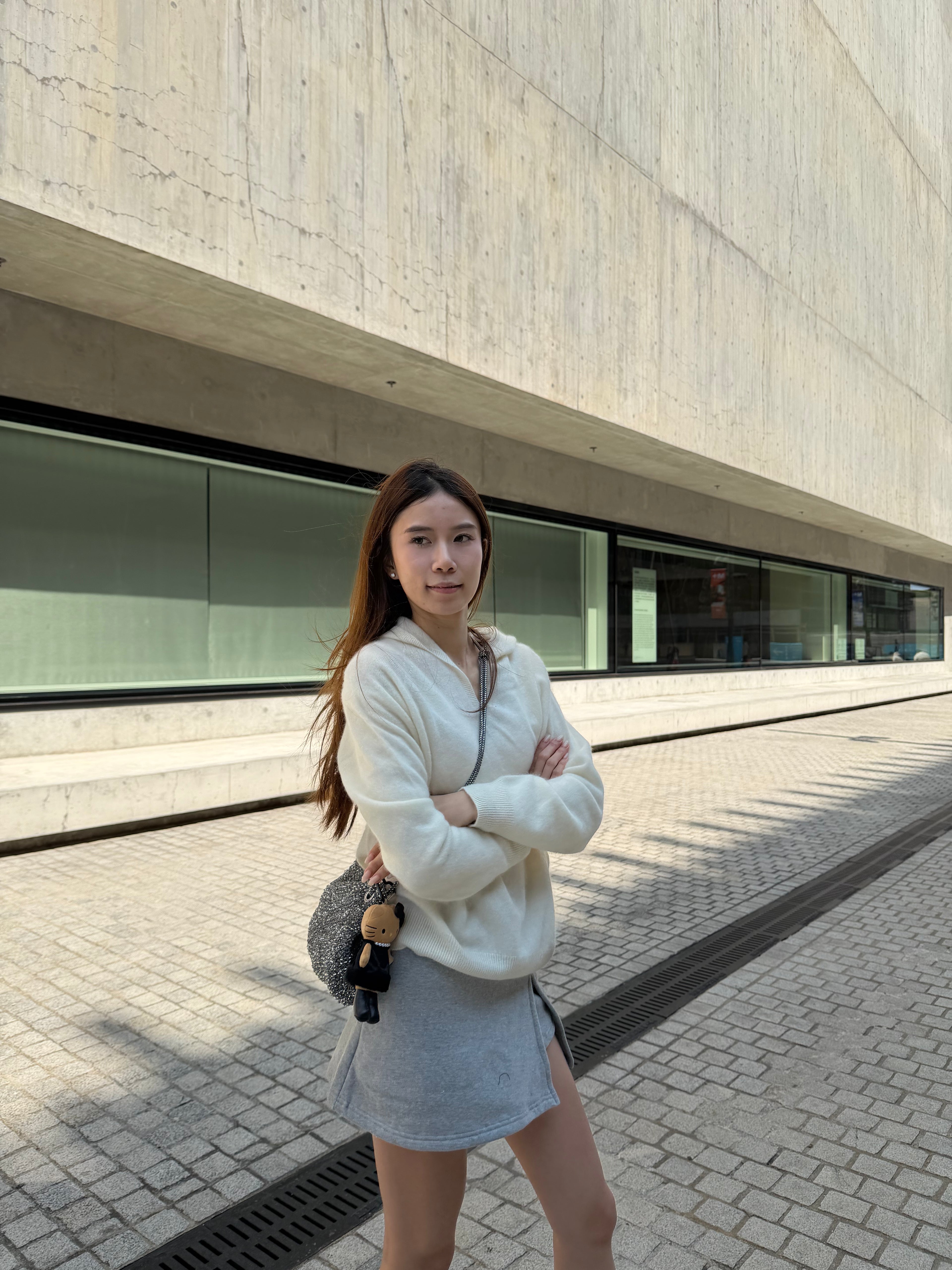 Wool Hoodie V neck Top