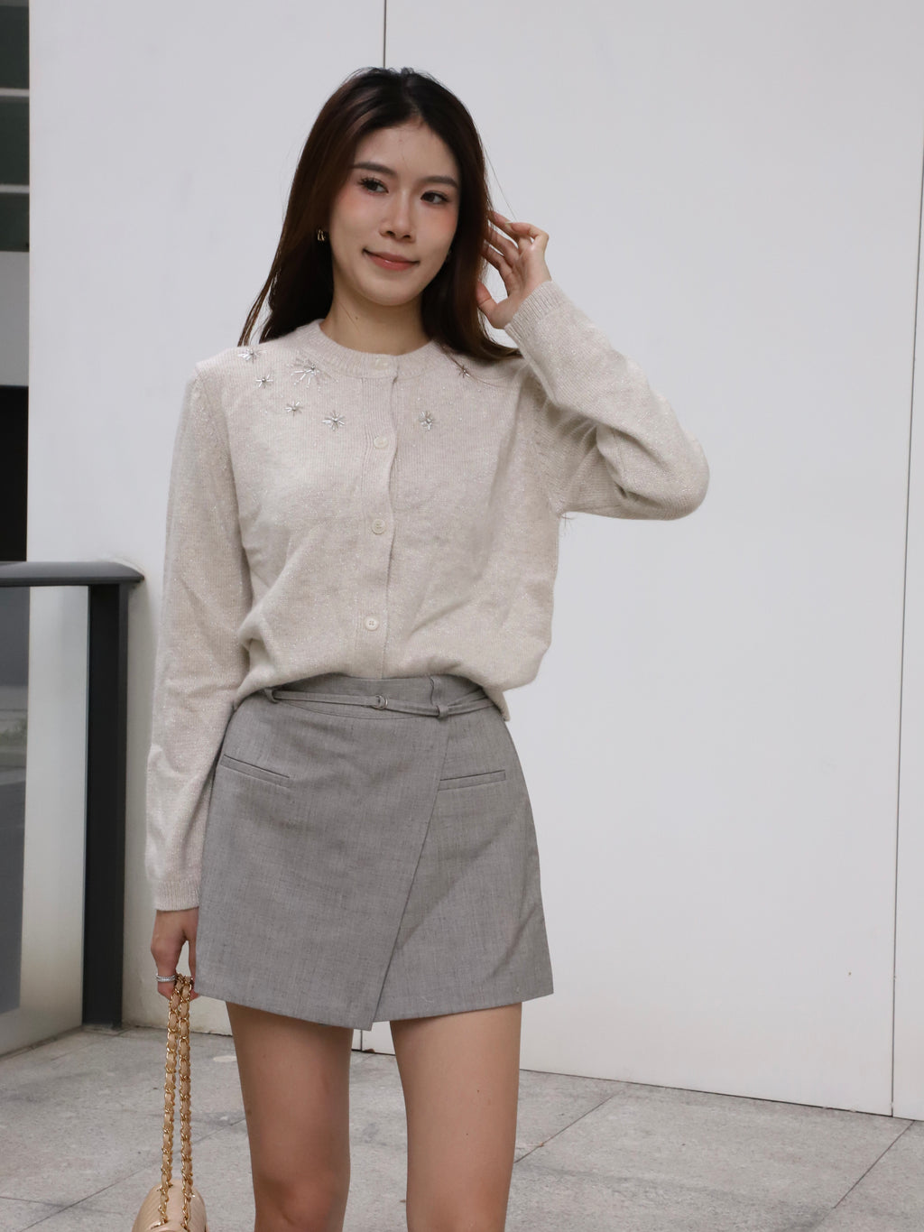 Star Attached Cashmere Cardigan