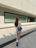 Wool Hoodie V neck Top