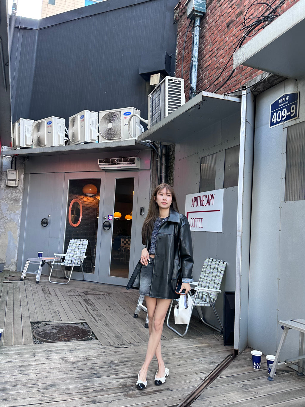 Mid Length Leather Jacket