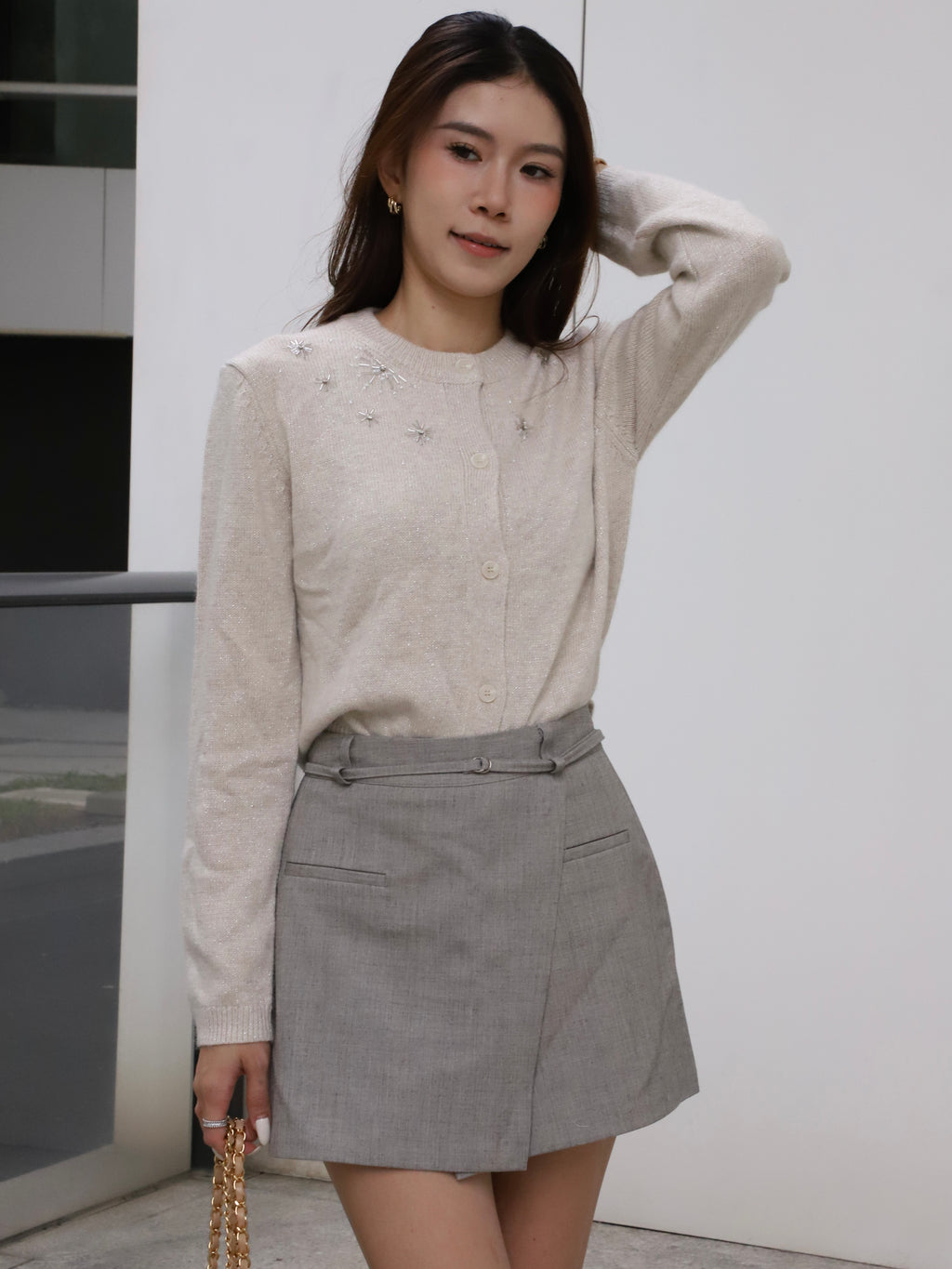 Star Attached Cashmere Cardigan