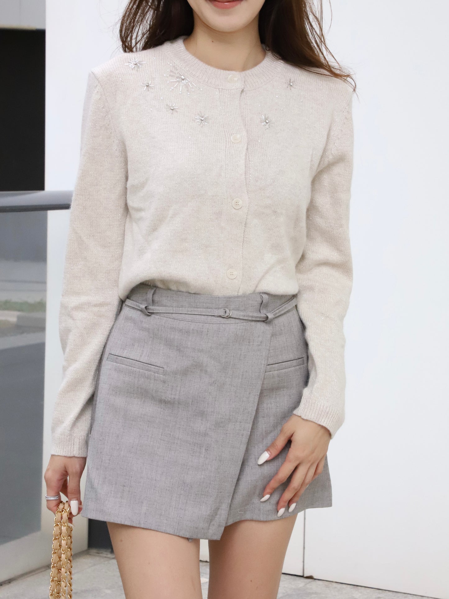 Star Attached Cashmere Cardigan