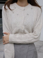 Star Attached Cashmere Cardigan