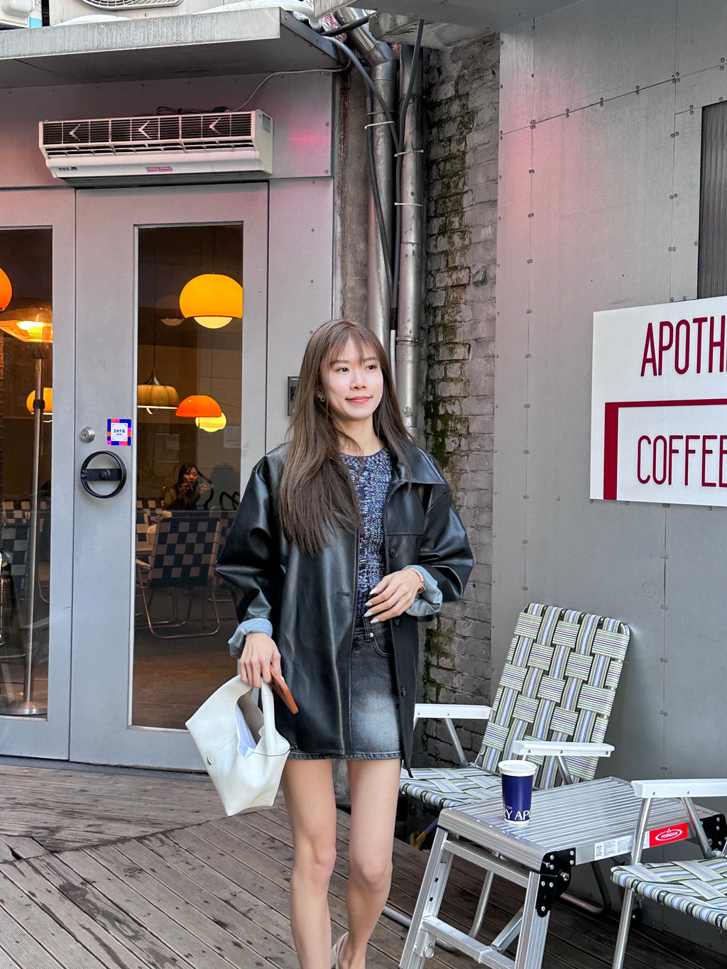 Mid Length Leather Jacket