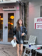 Mid Length Leather Jacket