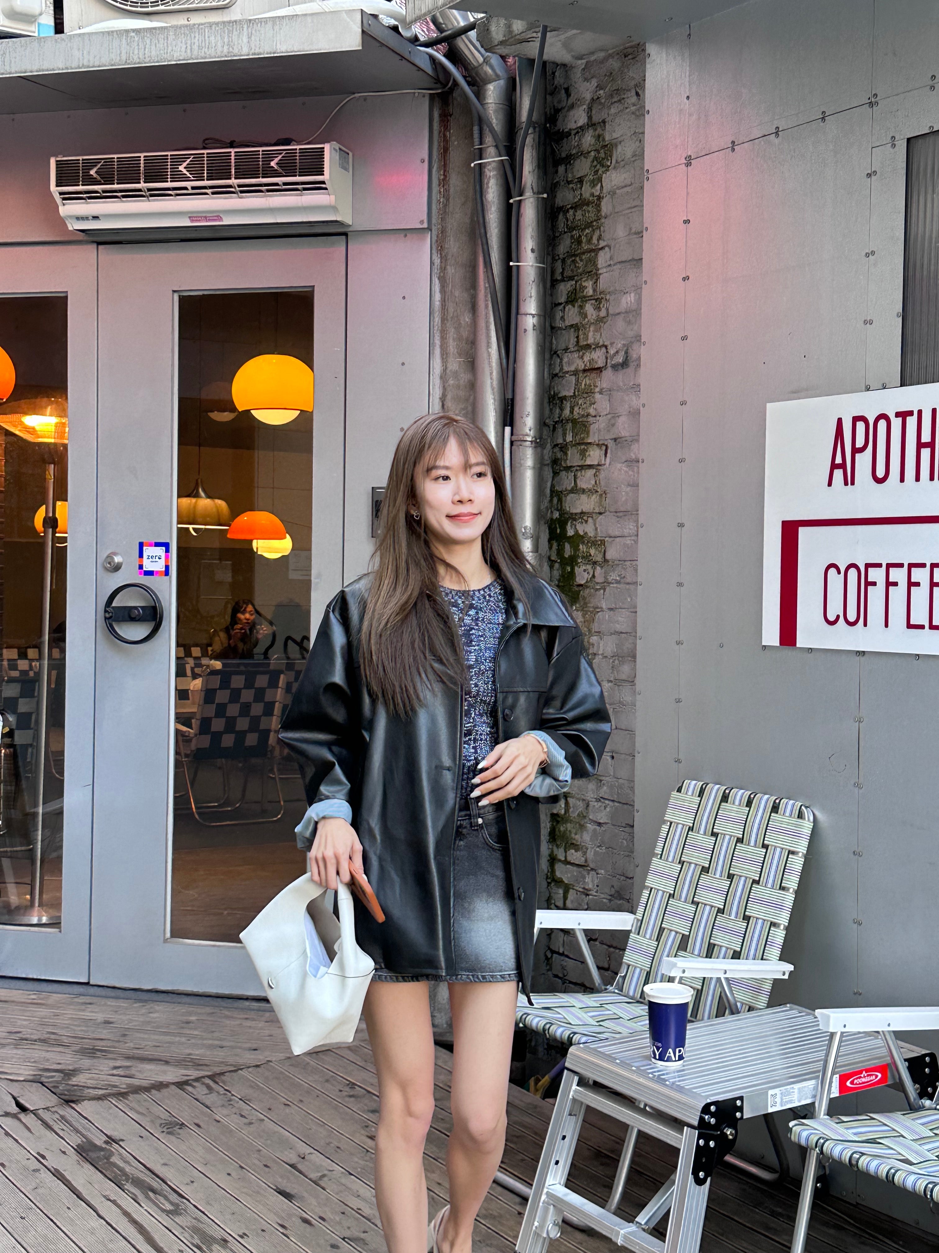 Mid Length Leather Jacket