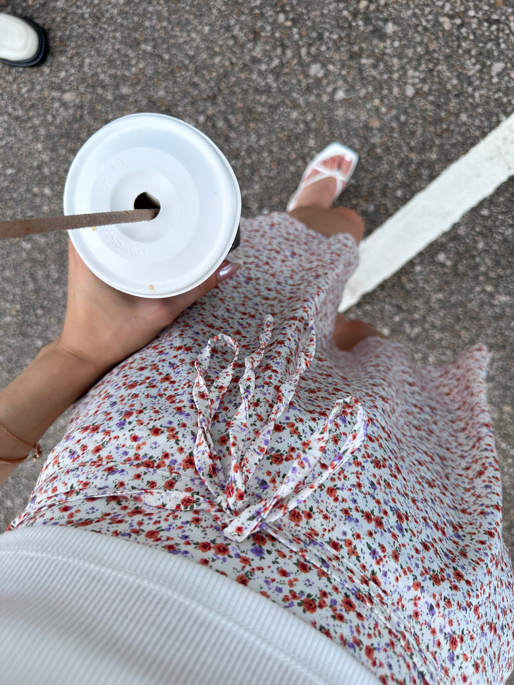 Tied Waist Floral Mini Skirt