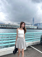 Tied Waist Floral Mini Skirt