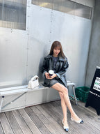 Mid Length Leather Jacket