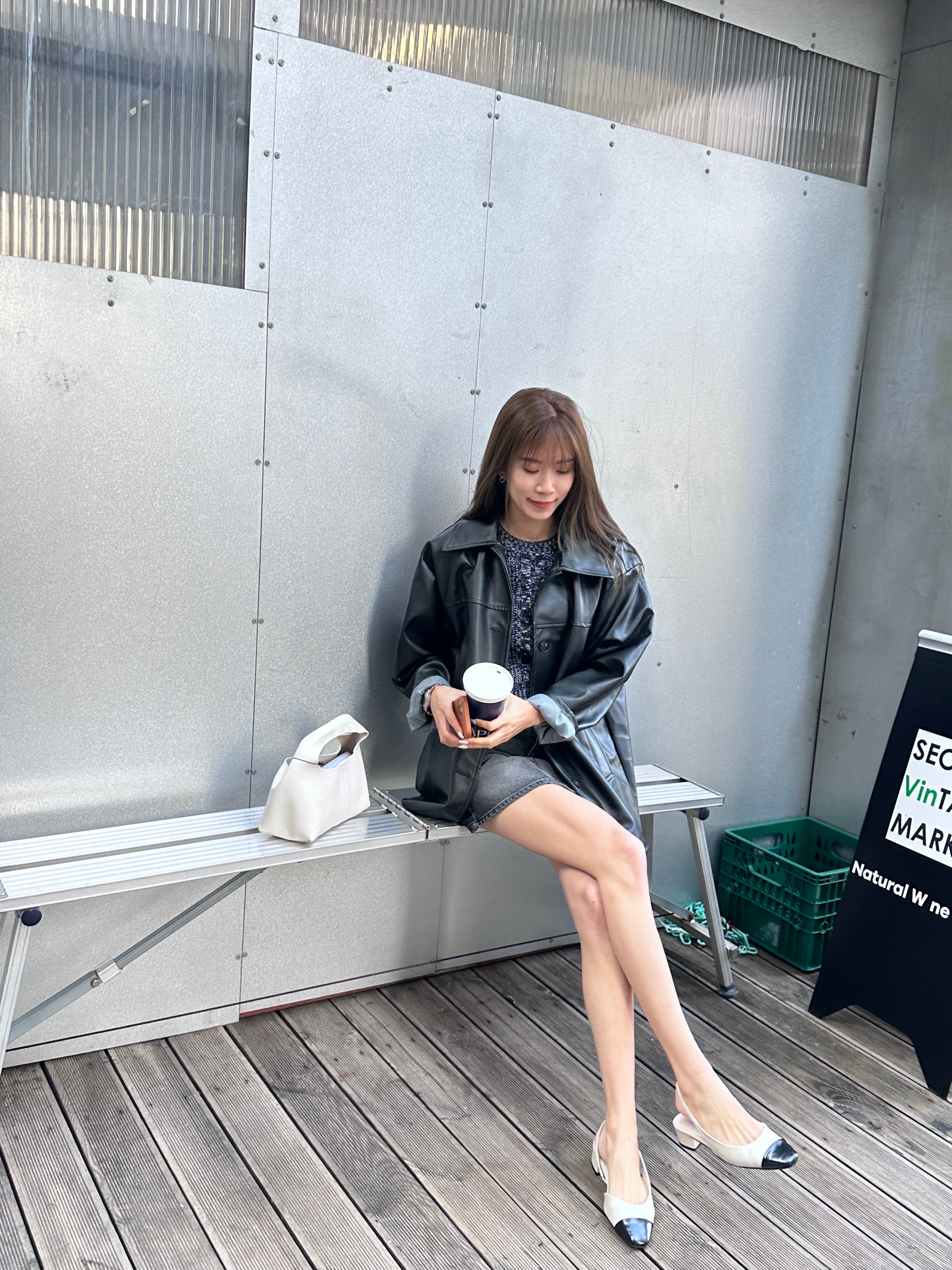 Mid Length Leather Jacket