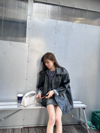 Mid Length Leather Jacket