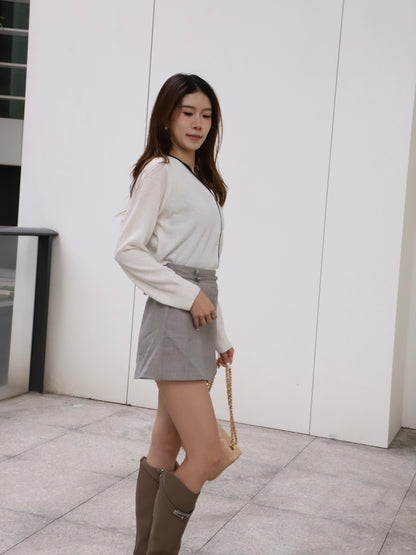 Outline White Cardigan