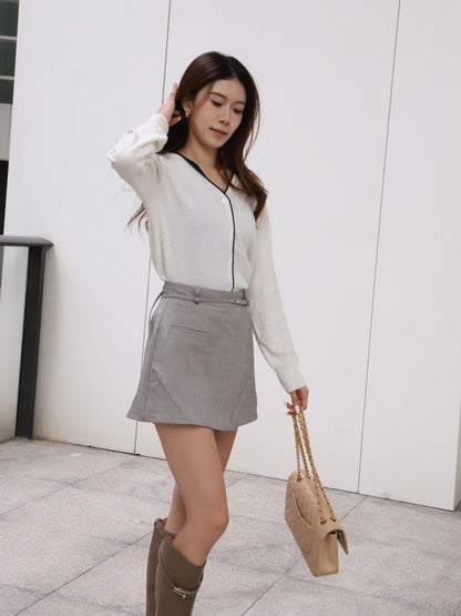 Outline White Cardigan