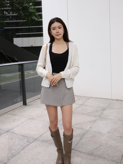 Outline White Cardigan