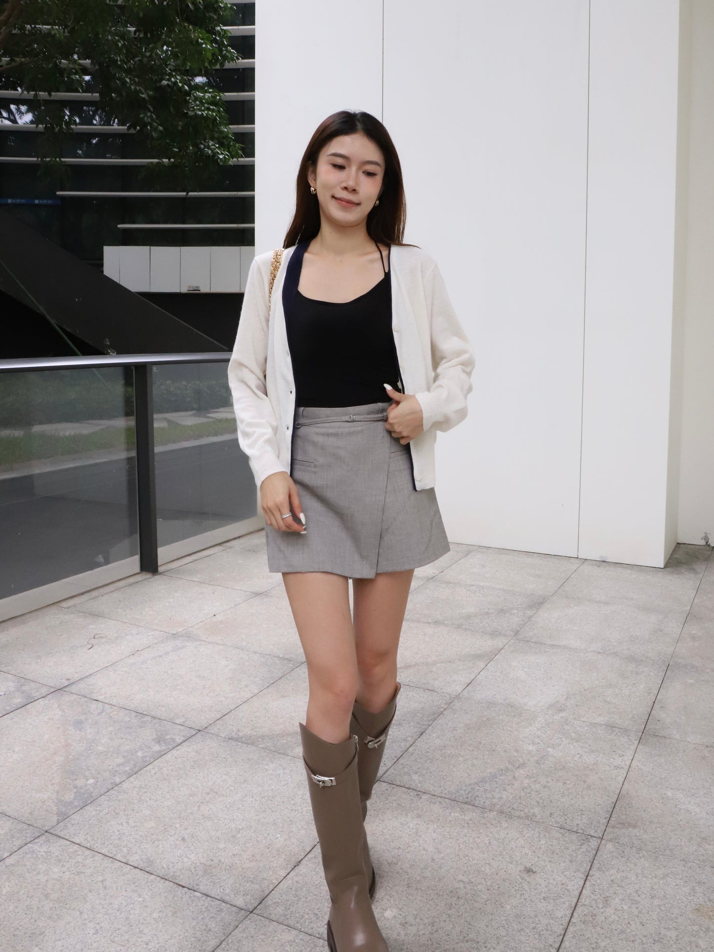 Outline White Cardigan