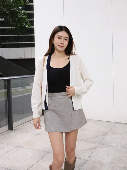 Outline White Cardigan