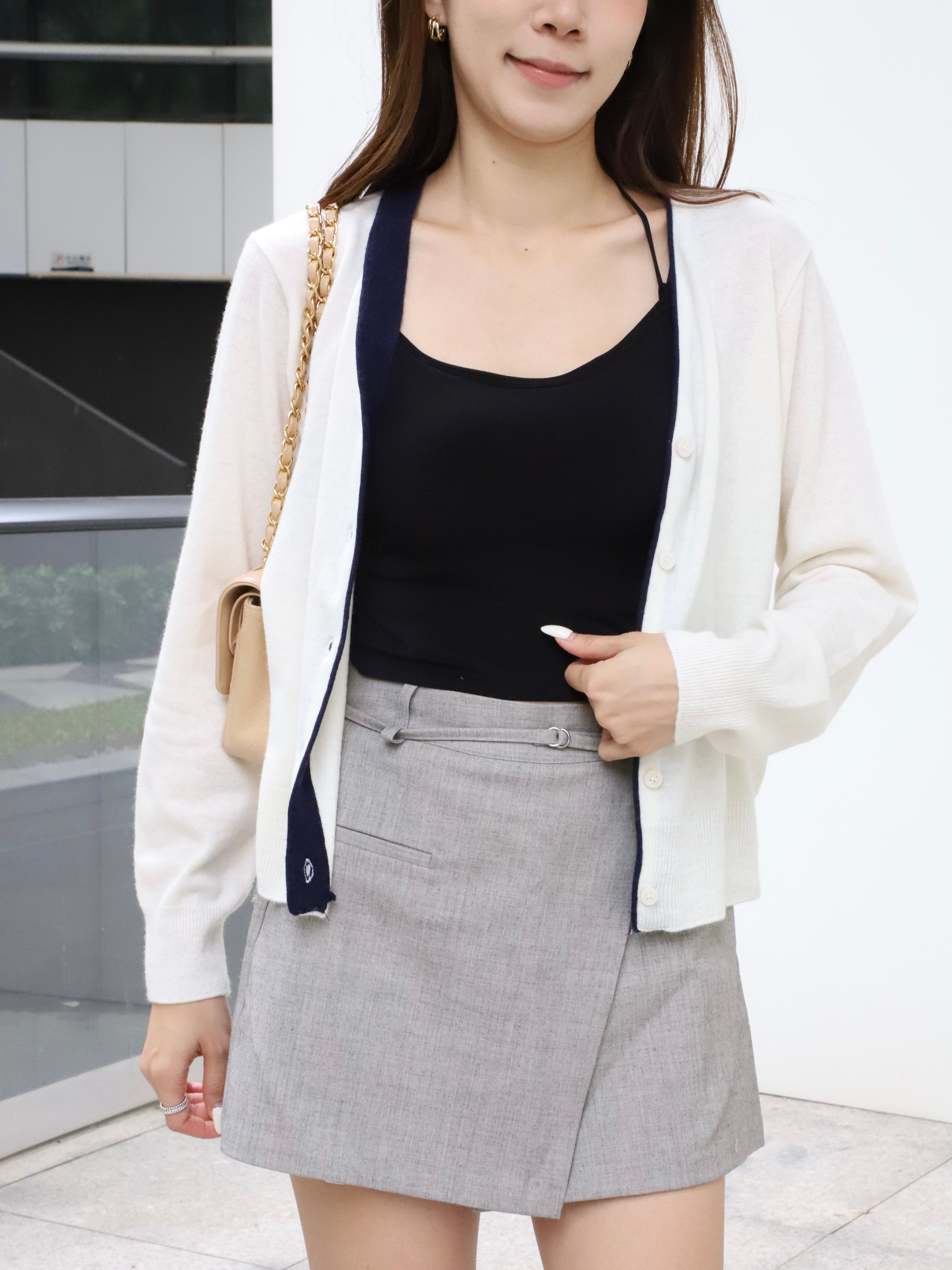 Outline White Cardigan