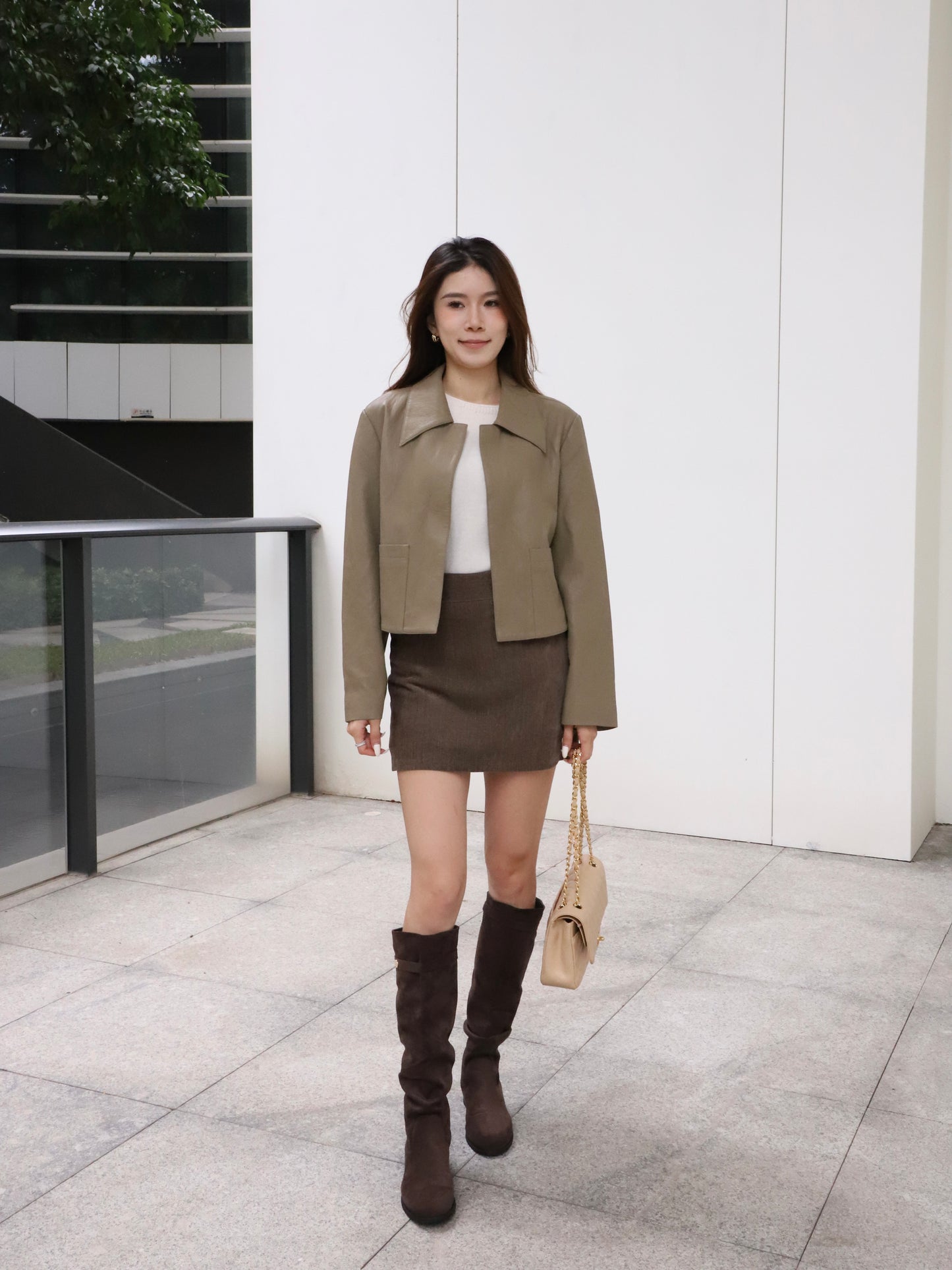 Real Leather Collar Jacket