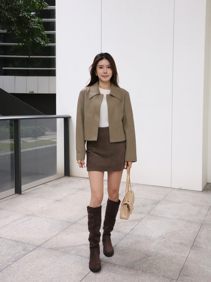 Real Leather Collar Jacket