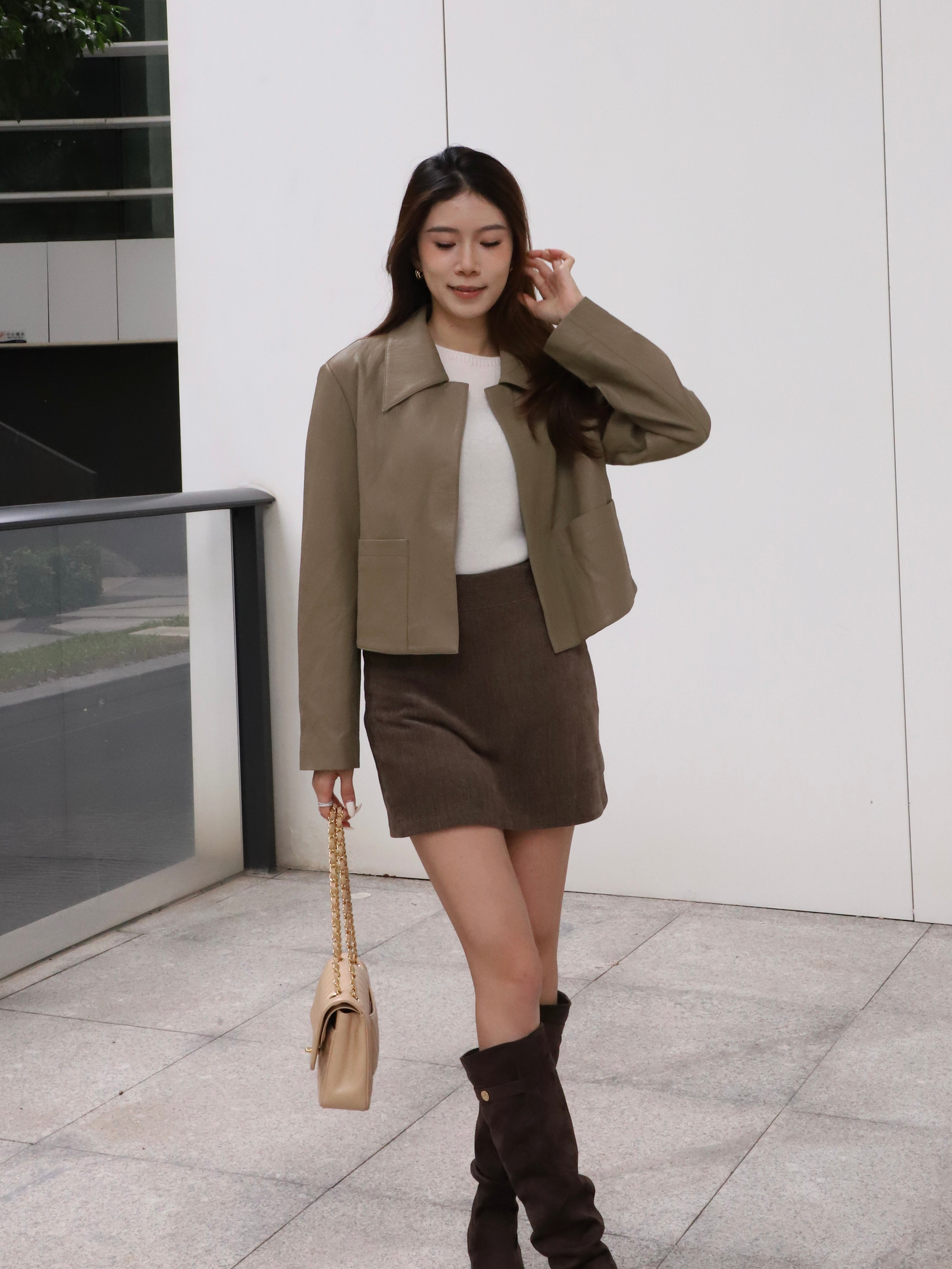 Real Leather Collar Jacket