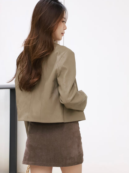 Real Leather Collar Jacket