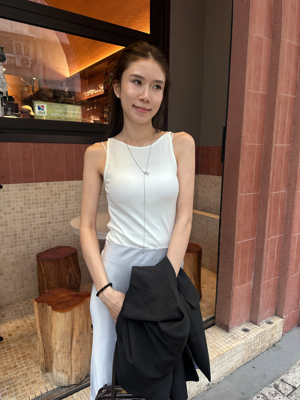 Crewneck Striped Cotton Tank Top