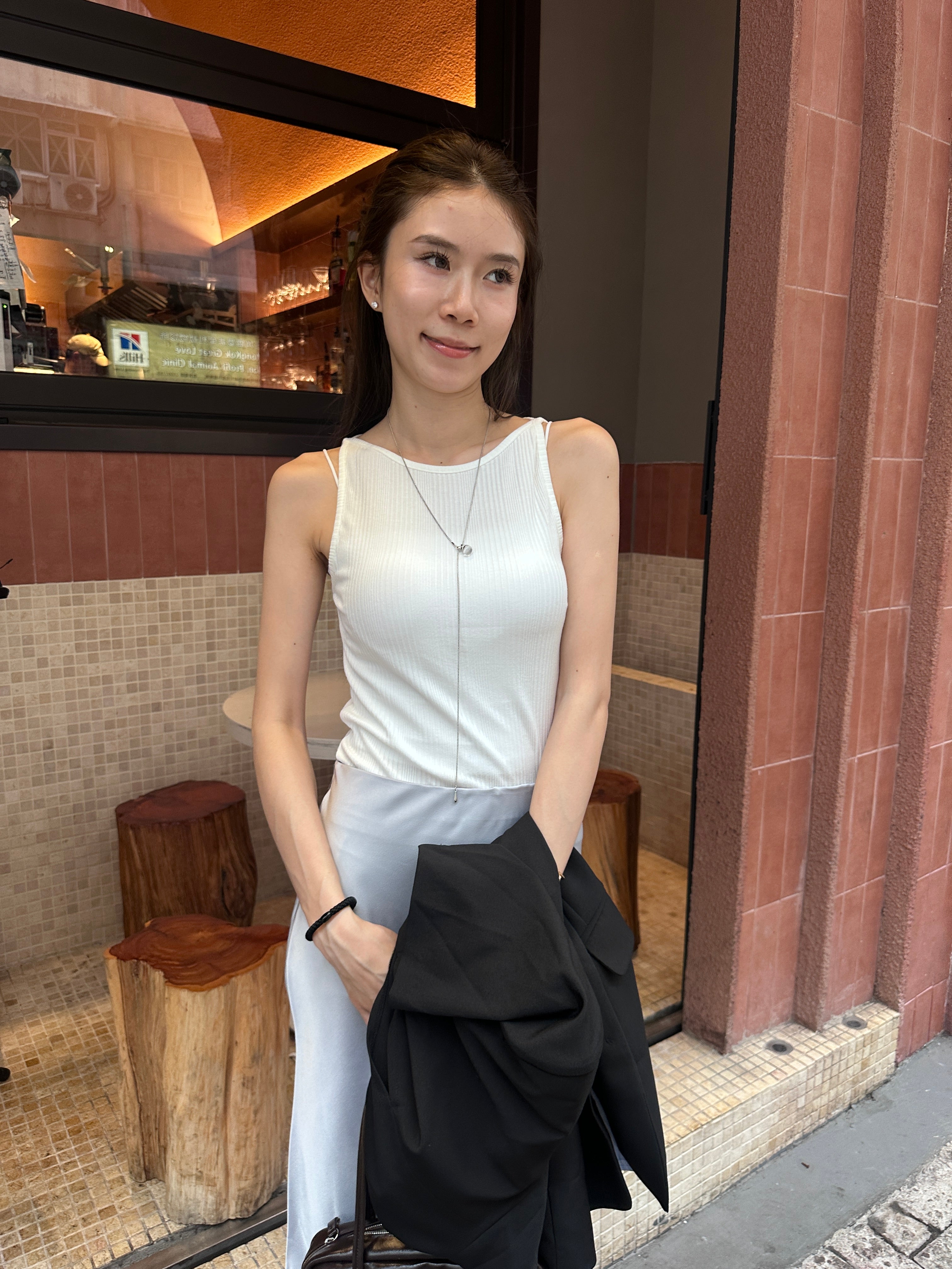 Crewneck Striped Cotton Tank Top
