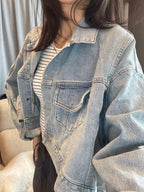 U Cut Denim Jacket