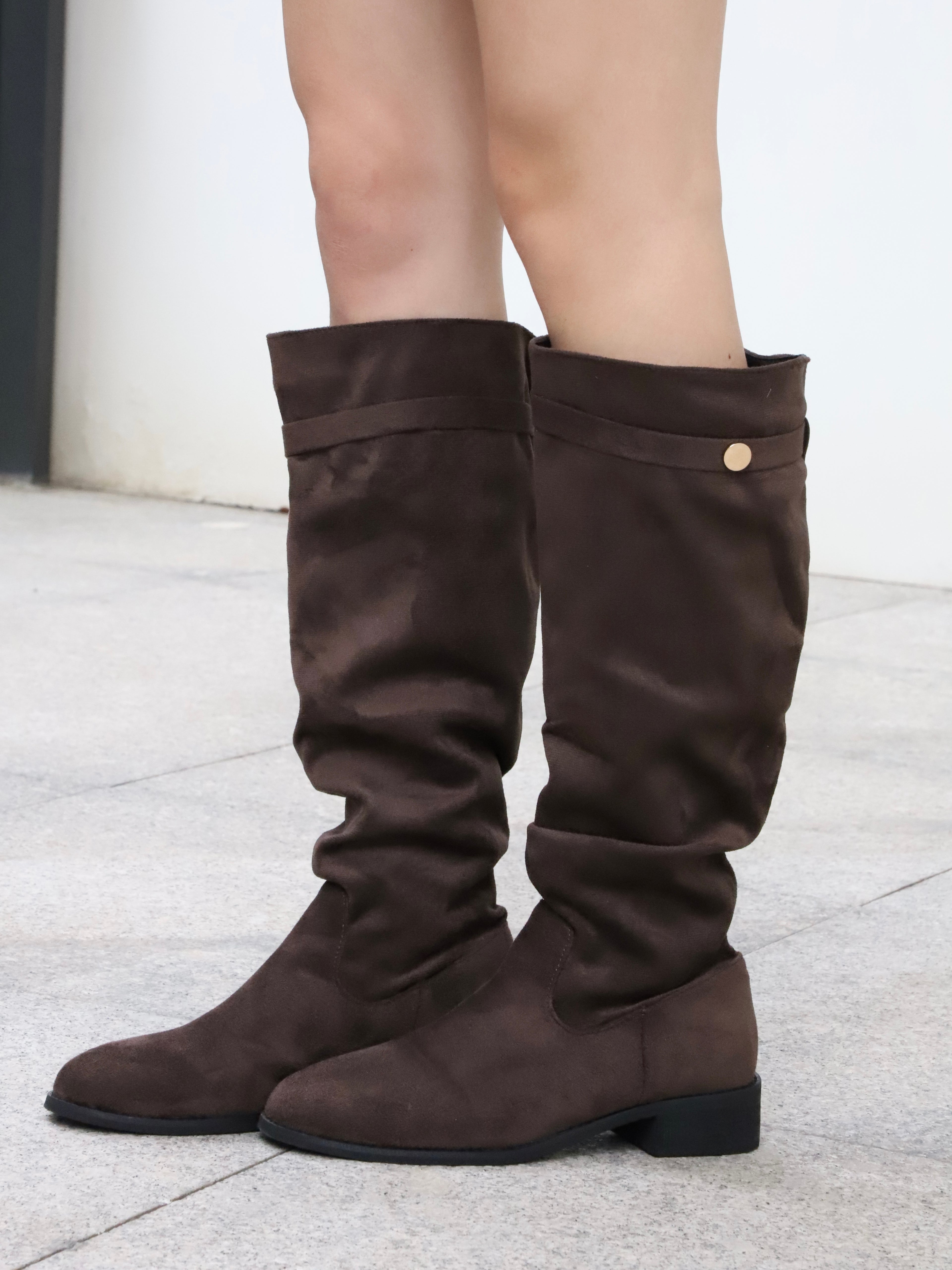 Suede Mid Length Boots