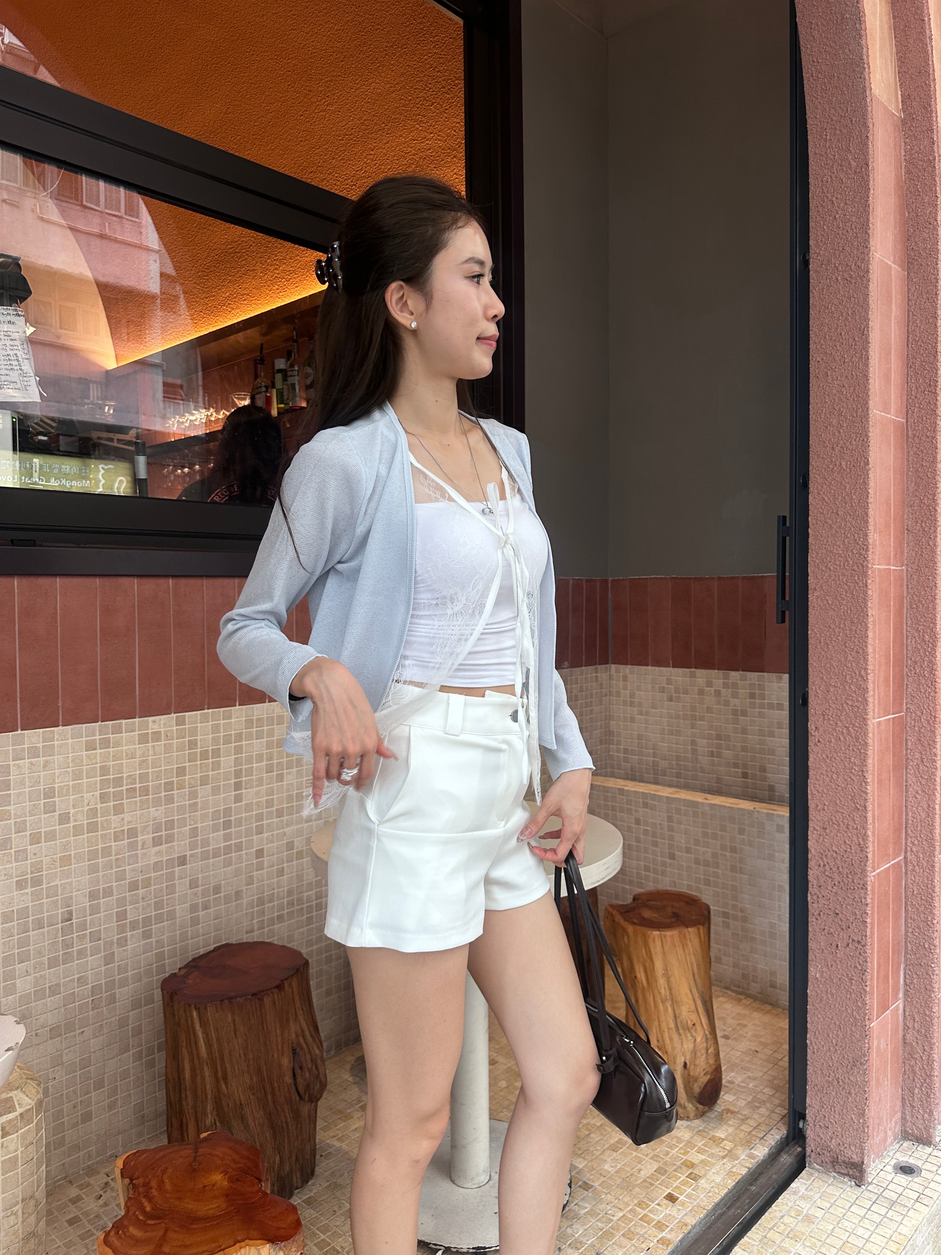 Lace Tied Inside Cardigan