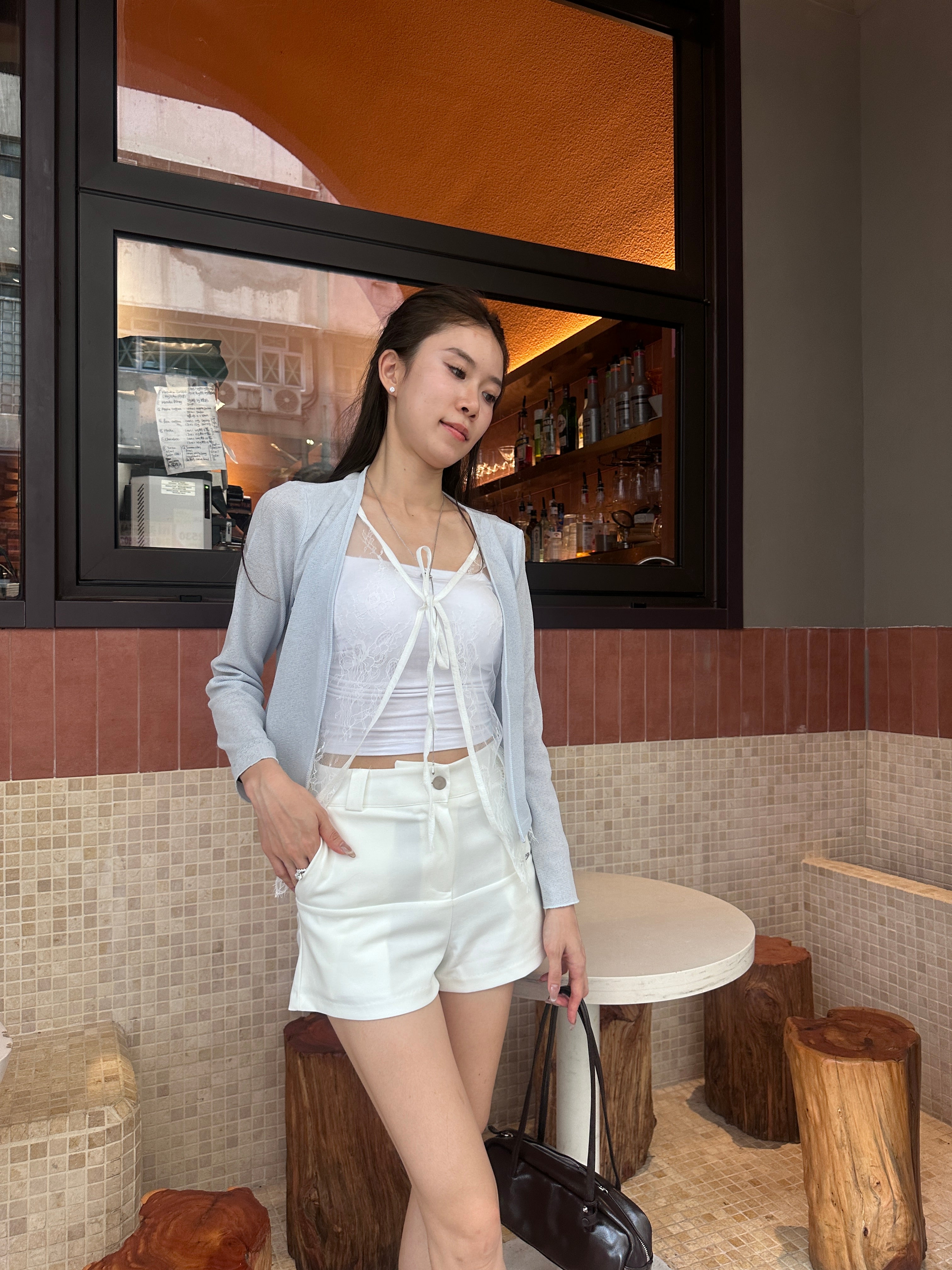 Lace Tied Inside Cardigan