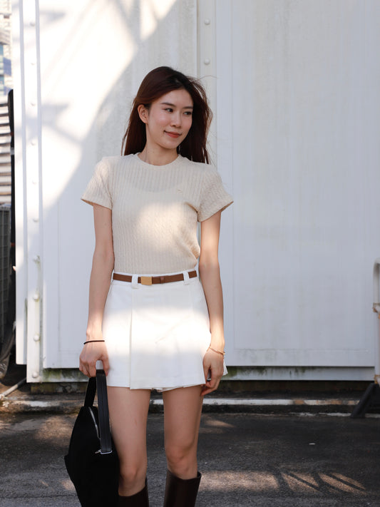 Chiffon Belt Skirt Shorts