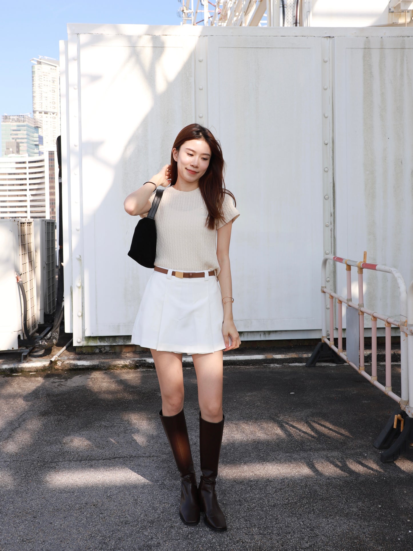 Chiffon Belt Skirt Shorts